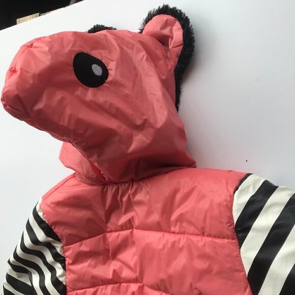 Weilong Girls Pink Stripes, cute hooded, fluffy lined, Jacket - says L looks M - Picture 14 of 16